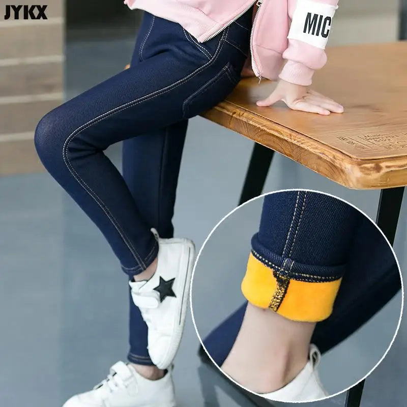 Child Fleece Lined Denim Leggings