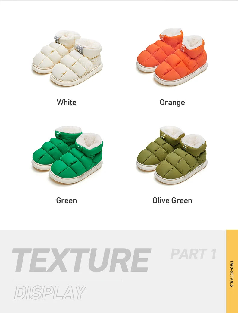 Fleece-Lined Waterproof Puffer Slippers