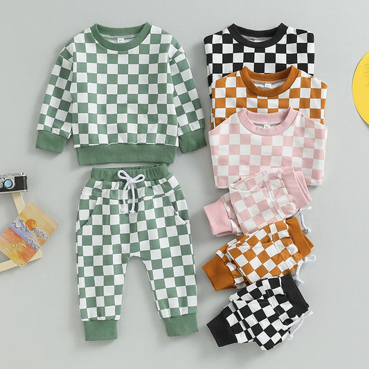 Child Checker Print Sweatsuit