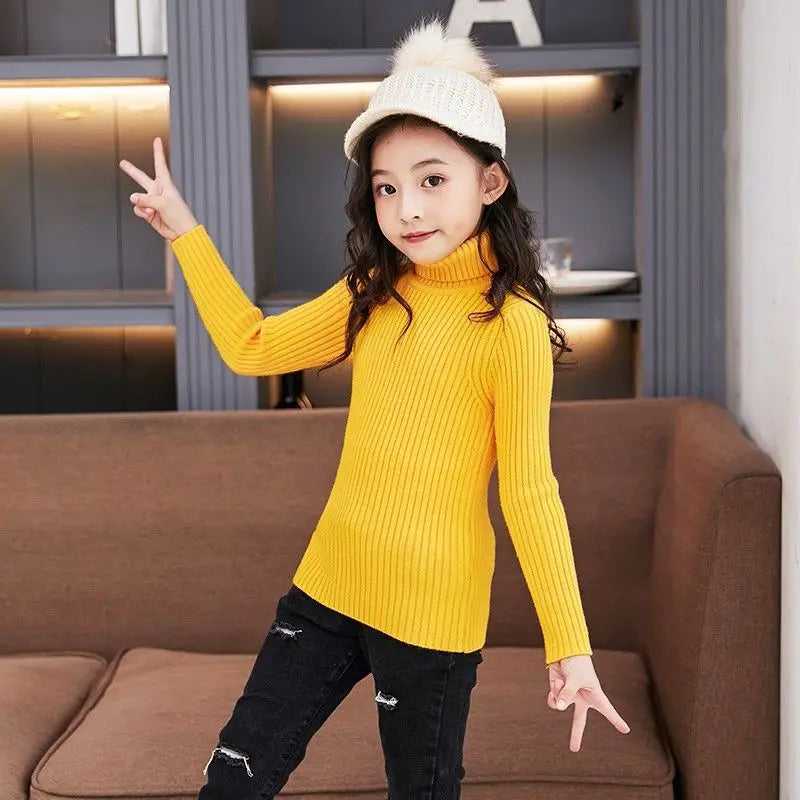 Child Ribbed Knit Turtleneck Sweater