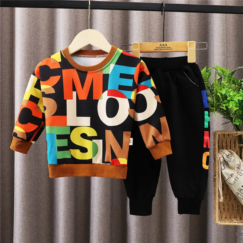 Child Letter Print Sweatsuit