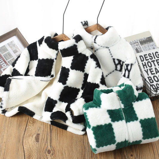 Child Checkered Fleece Jacket