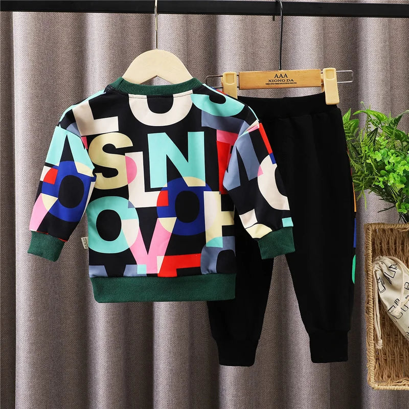 Child Letter Print Sweatsuit