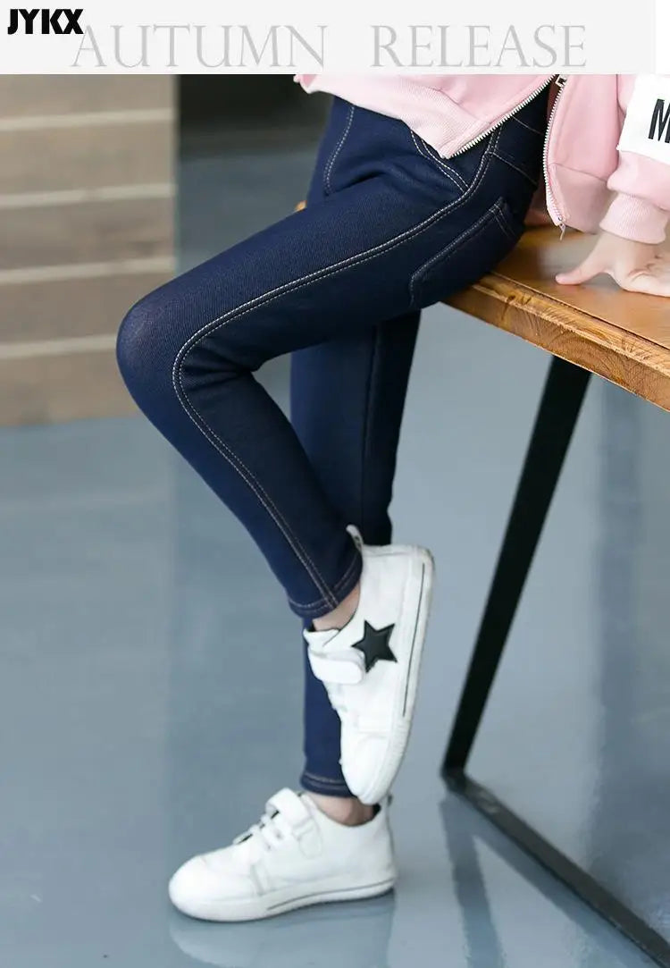 Child Fleece Lined Denim Leggings