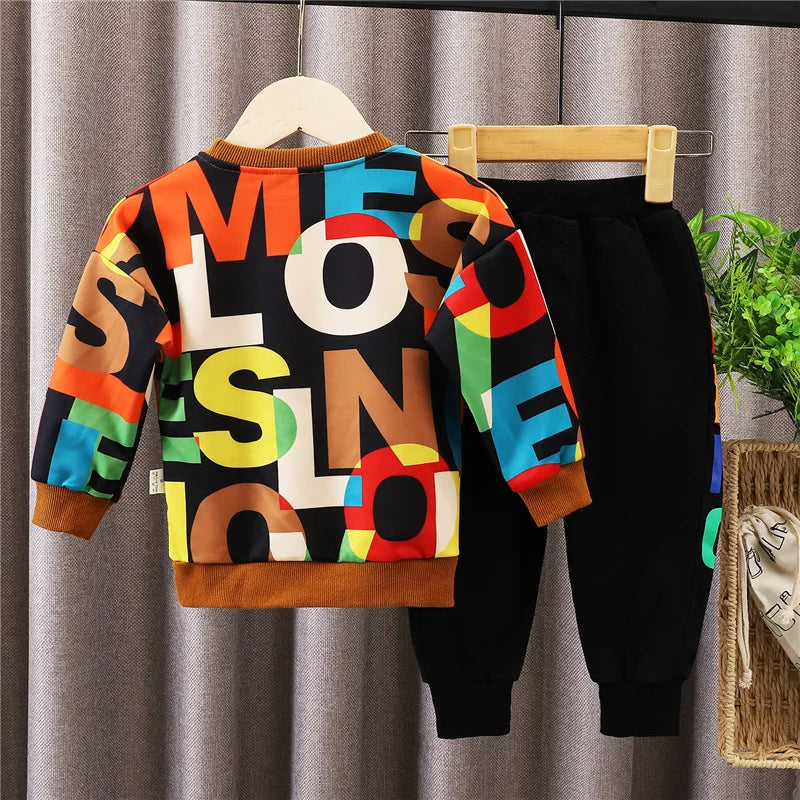 Child Letter Print Sweatsuit