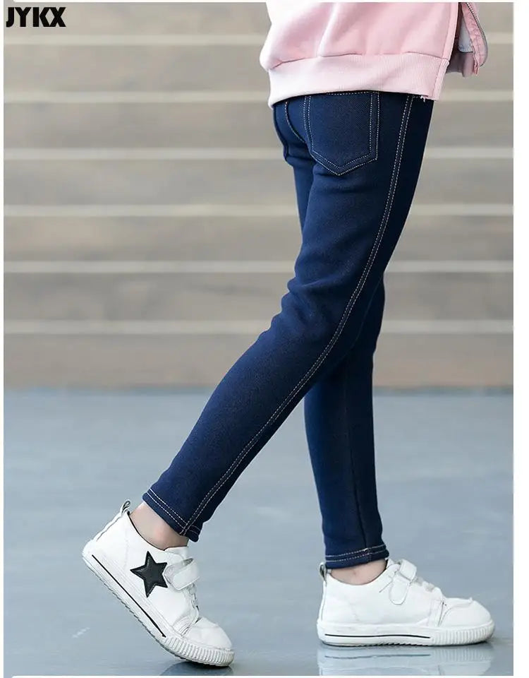 Child Fleece Lined Denim Leggings