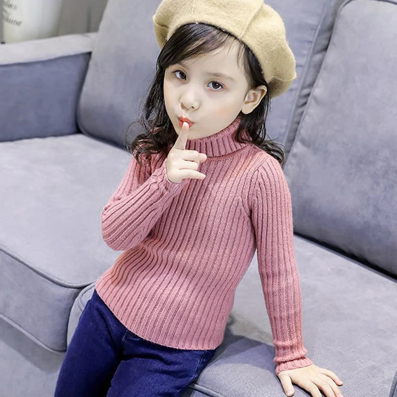 Child Ribbed Knit Turtleneck Sweater